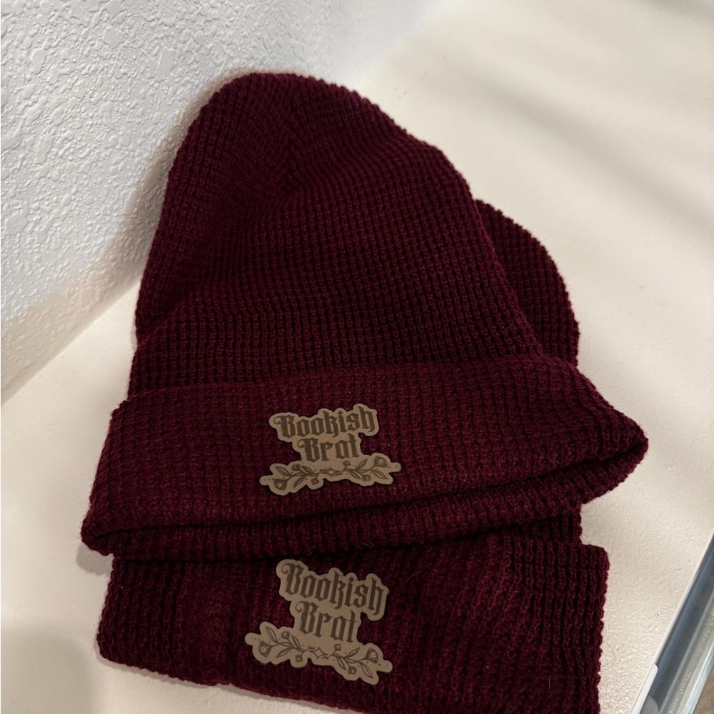 Bookish Beanie in Burgundy